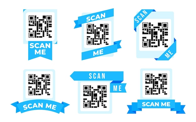 QR-code lint set Verkorte link naar webpagina Barcodes met tekst scan me Marketing en elektronische
