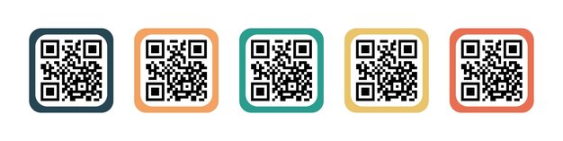 QR-код логотип Сканировать шаблон QR-кода в плоском стиле Вектор