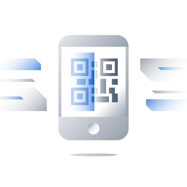 Qr code on mobile phone screen illustration