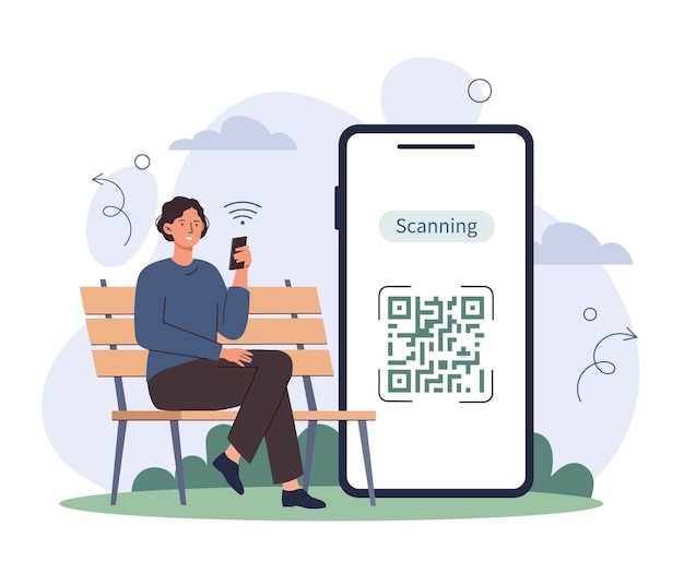 Vector qr-code op het scherm