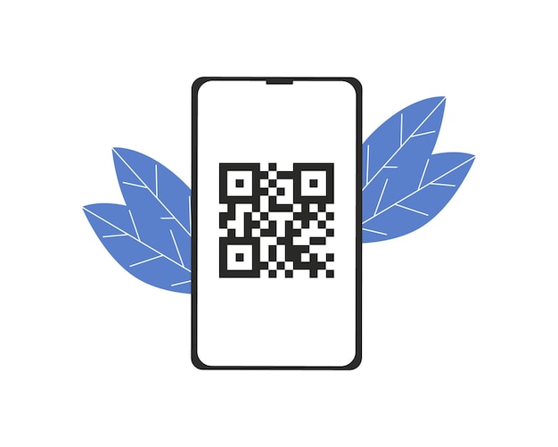 전화 화면의 QR 코드입니다. 액세스 코드, 읽을 코드