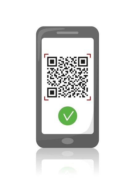 QR-код на экране телефона