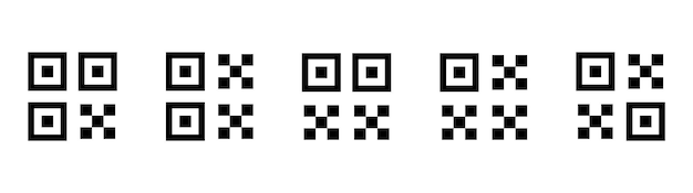 Qr-code pictogrammenset Qr-code scannen pictogrammen QR-code scannerr