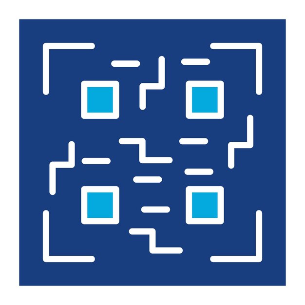 QR Code Scan Duotone Illustration