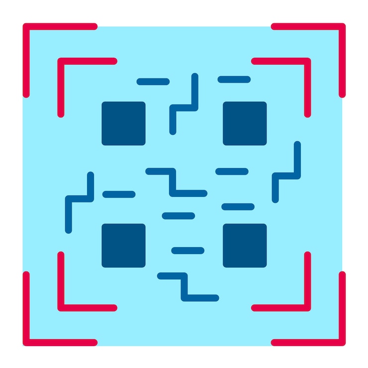 Vector qr code scan flat illustration