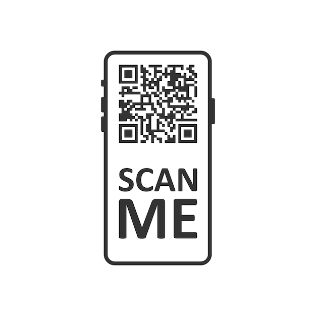 QR code scan icon in flat style Mobile phone scanning vector illustration on isolated background Barcode reader sign business concept