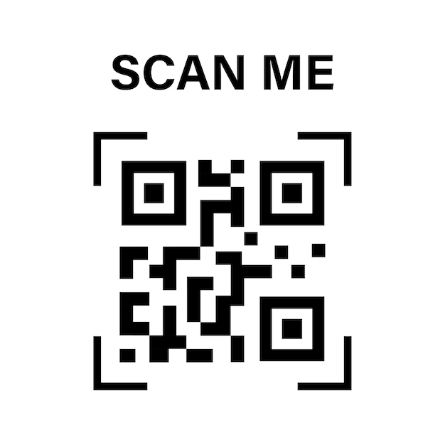 QR code scan icon Scan me frame QR code scan for smart phone QR code for mobile app payment and identification Vector illustration