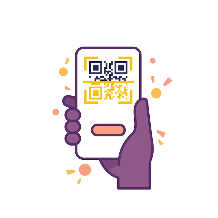 Vector qr code scan icon with a phone vector