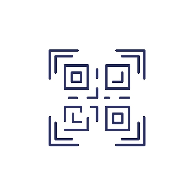 Vector qr code scan line icon