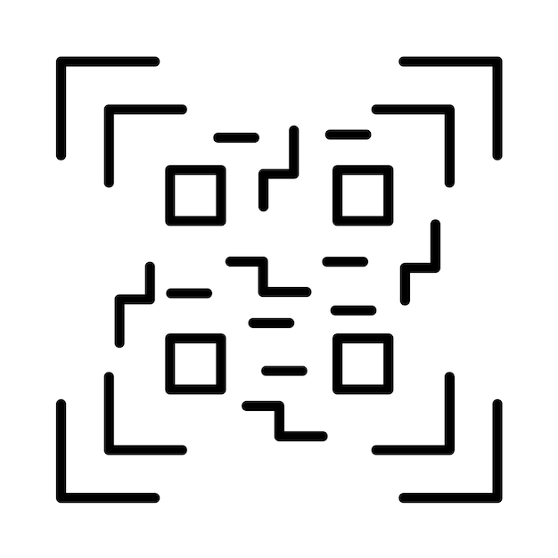 QR Code Scan Line Illustration