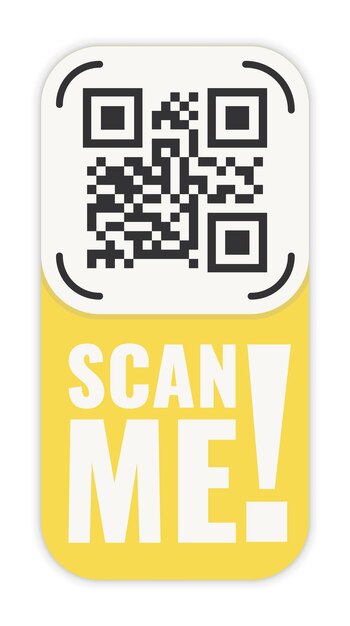 QR-code scan me in tekstballon scan me concept icoon