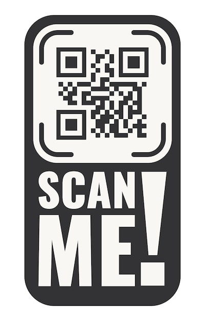 말풍선에서 QR 코드 스캔 나를 스캔 개념 아이콘