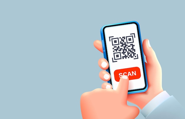 Qr code scan mobile scanning app phone pay vector illustration