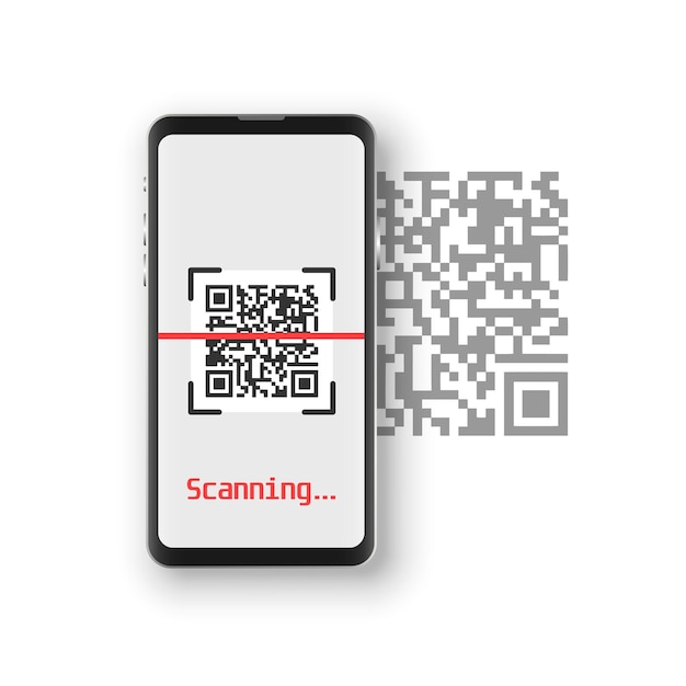 QR-code scan pictogram in vlakke stijl Mobiele telefoon scannen vectorillustratie op geïsoleerde achtergrond Barcode reader teken bedrijfsconcept