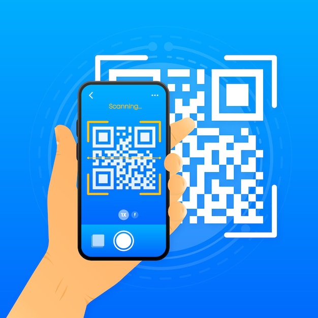 Scansione del codice qr sullo smartphone codice qr per il pagamento app mobile per la scansione del telefono telefono con codice qr per la scansione