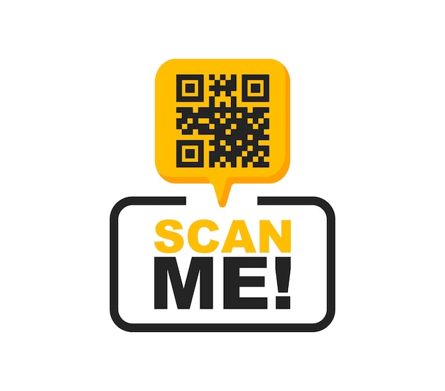 Сканирование QR-кода для смартфона QR-код с надписью Сканируй меня смартфоном