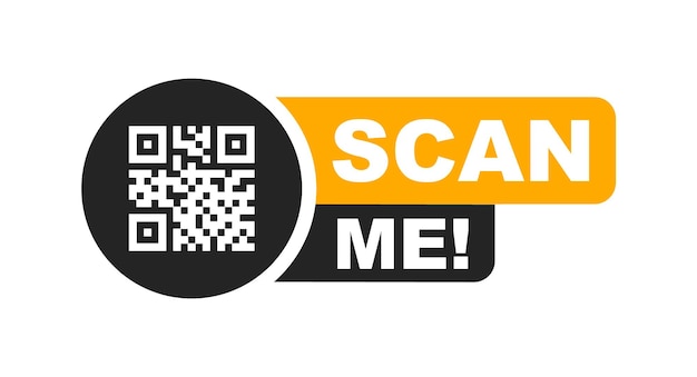 Сканирование QR-кода для смартфона QR-код с надписью Сканируй меня смартфоном