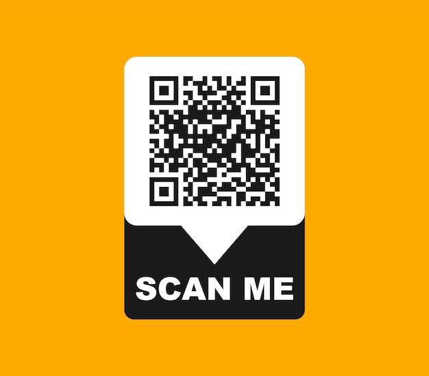 Vector qr code scan for smartphone qr code with inscription scan me with smartphone