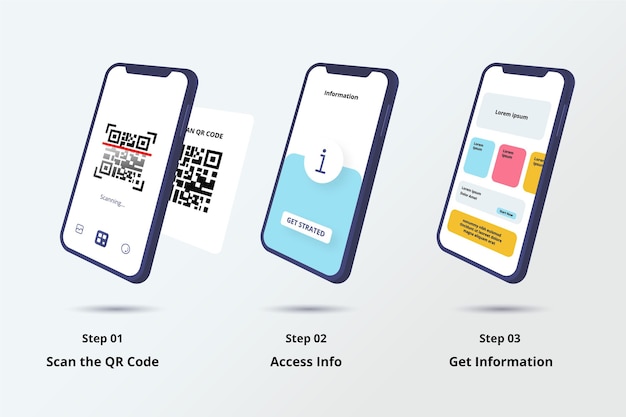 Passaggi di scansione del codice qr su smartphone