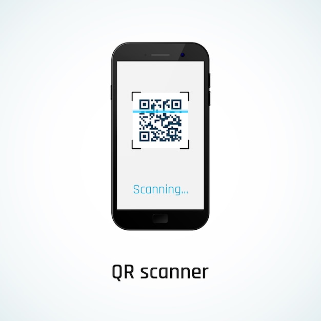 QR-code scannen met een mobiele telefoon. illustratie