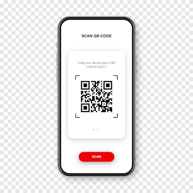 Vector qr code scanner reader app for smartphone identification tracking code serial number product id with