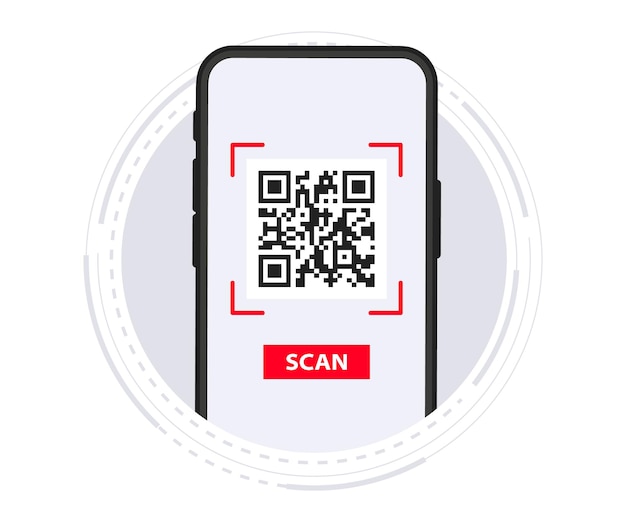 스마트폰 비접촉 결제로 QR 코드 스캔 qr 코드 바코드 방문 페이지 템플릿 ui 웹 모바일 앱 배너 전단지에 사용할 수 있습니다.