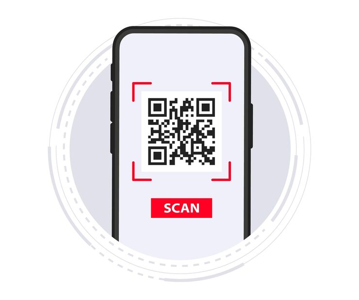 Vector qr code scanning qr code barcode with smartphone contactless payment can use for landing page template ui web mobile app banner flyer scan me qr verification concept vector illustration