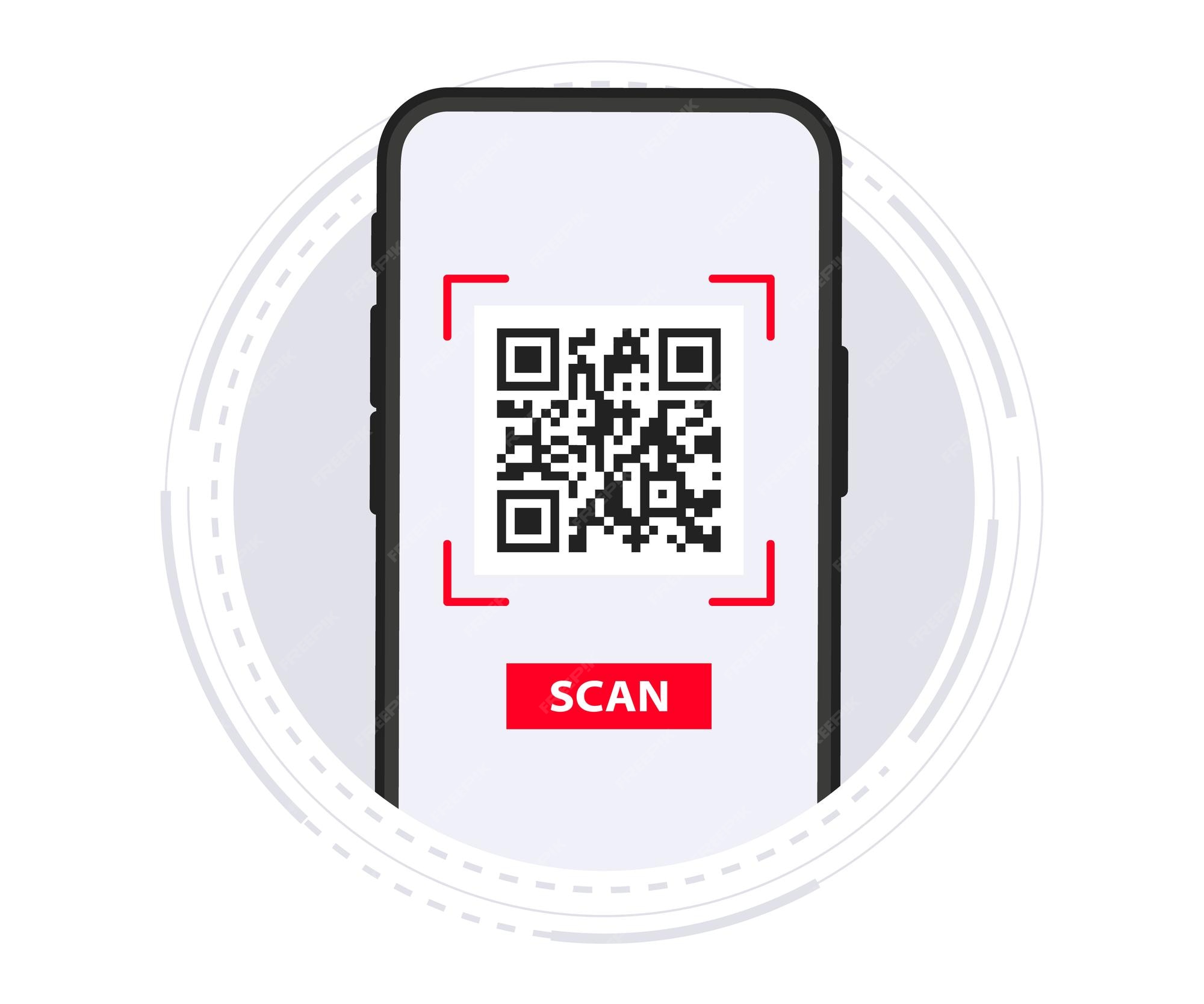 Premium Vector QR Code Scanning qr code barcode with smartphone