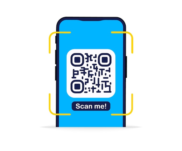 QR-код Сканирование штрих-кода qr-кода с помощью смартфона Бесконтактная оплата Можно использовать для шаблона целевой страницы UI веб-мобильное приложение баннер флаер Scan me Qr Verification Concept Vector illustration