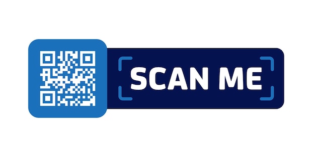 Vector qr code scanning symbol for smartphone inscription scan me smartphone icon qr code for payment
