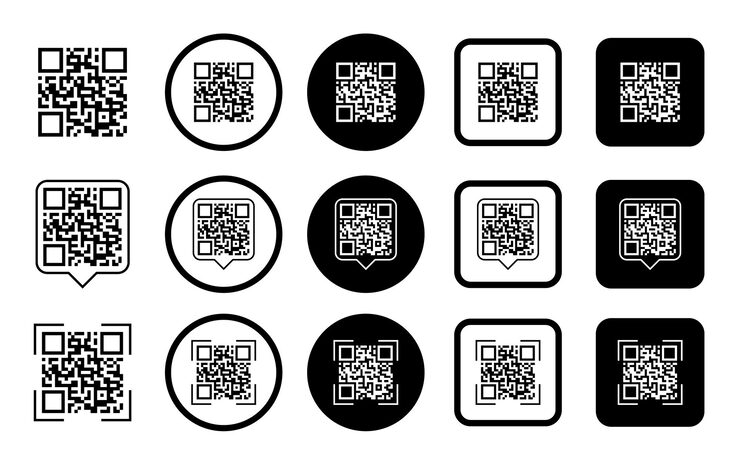 Vector qr code set scan me scan qr code icon template of frames for qr code with text scan me vector illustration