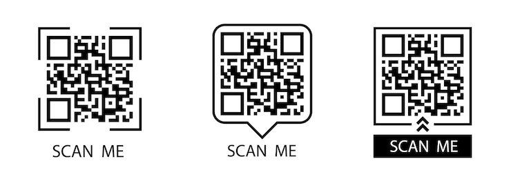 Vector qr code set scan me scan qr code icon template of frames for qr code with text scan me vector illustration
