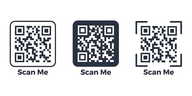 Набор QR-кодов Шаблон фреймов с текстом, отсканируйте меня и QR-код для оплаты мобильного приложения смартфона и скидок Коды быстрого ответа Вектор