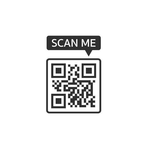 QR-код для смартфона Надпись сканирует меня значком смартфона Qr-код для оплаты Вектор