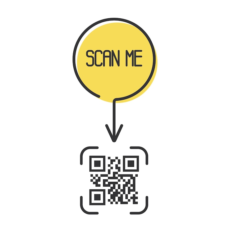 Vector qr code for smartphone inscription scan me with smartphone icon qr code for payment vector