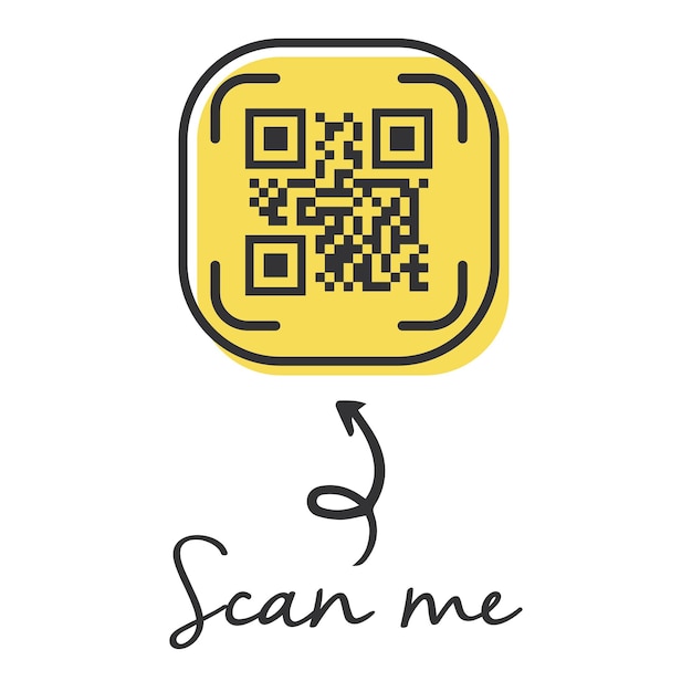 Codice qr per smartphone iscrizione scansionami con l'icona dello smartphone codice qr per il pagamento vector