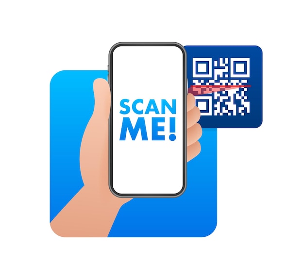 Codice qr per smartphone iscrizione scansionami con l'icona dello smartphone codice qr per il pagamento