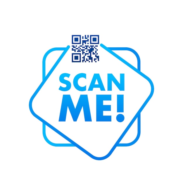 QR-код для смартфона Надпись отсканируйте меня со значком смартфона Qr-код для оплаты