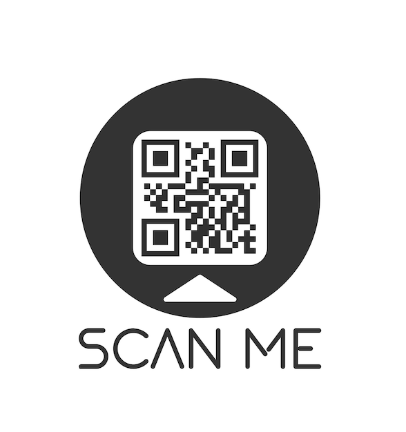 QR-код для смартфона Надпись отсканируйте меня со значком смартфона Qr-код для оплаты