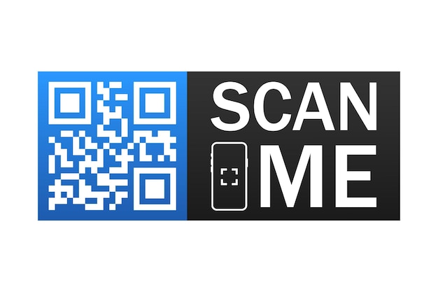 QR code for smartphone. QR code with the inscription scan me with a smartphone. Scan me icon.