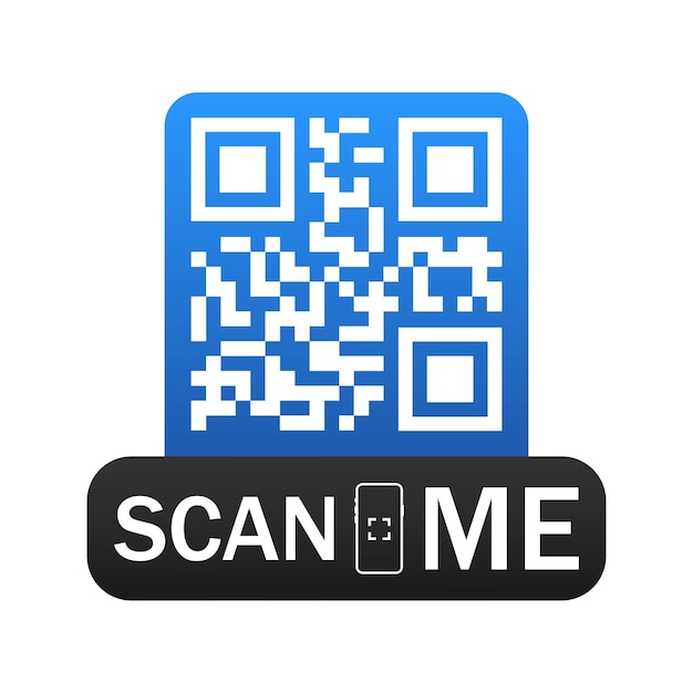 QR code for smartphone. Scan me icon. Vector illustration