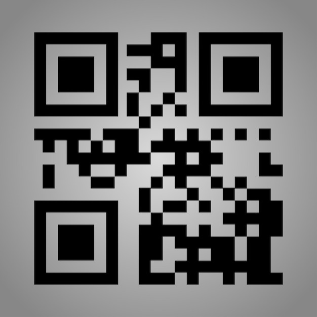 QR 코드 기호입니다. 최소 qr 코드 스캔 아이콘입니다. 즉시 지불 기술 또는 돈 없는 기술 지불 방법의 개념. 외딴. 벡터 일러스트 레이 션