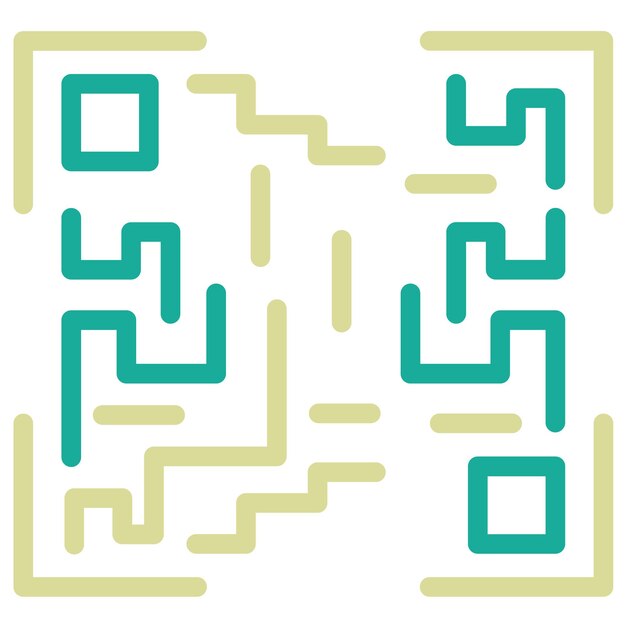 Иллюстрация иконки векторного QR-кода на наборе иконки связи