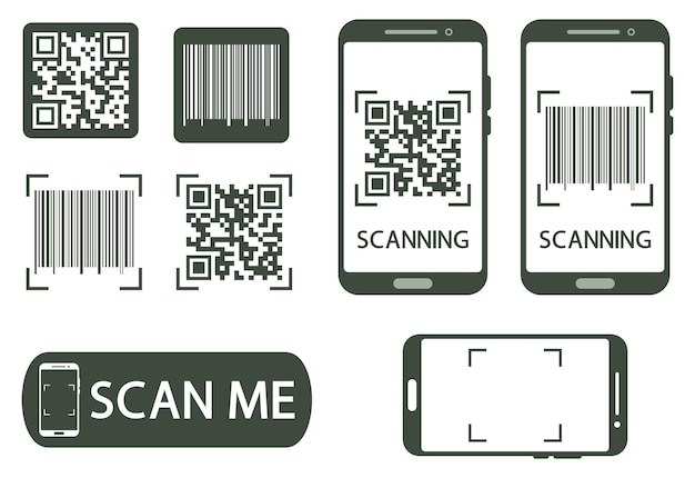 Qr-code verificatieconcept machineleesbare barcode op smartphonescherm het proces van scannen