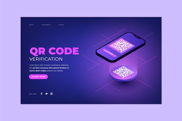 qr code verification - landing page