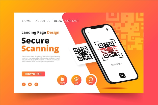 Vettore verifica codice qr - landing page