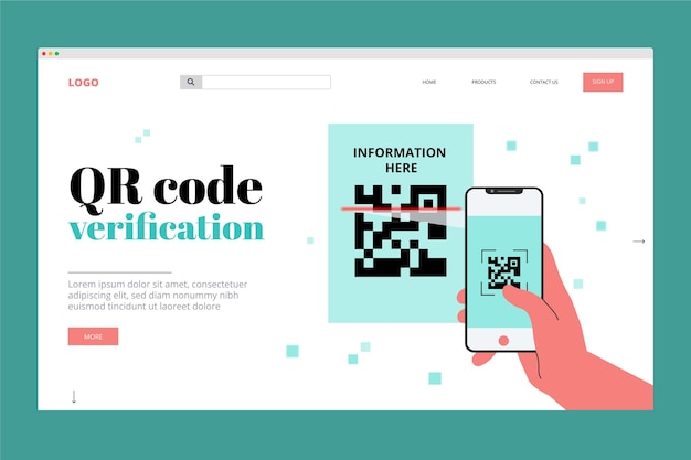 Vettore verifica codice qr - landing page