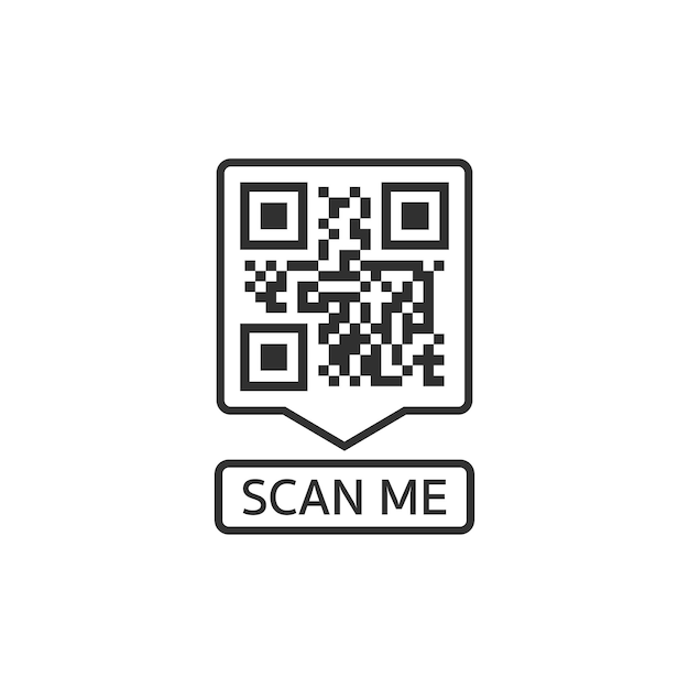 Vector qr-code voor smartphone inschrijving scan me met smartphonepictogram qr-code voor betaling vector