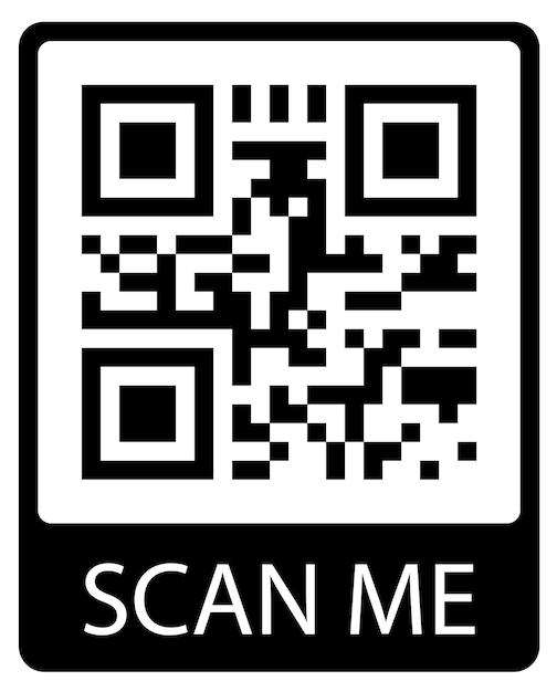 QR code with text SCAN ME Identity concept in phone Qrcode vector