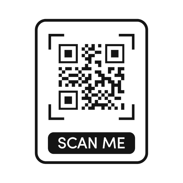 Qr-codekader vectorlijnkader